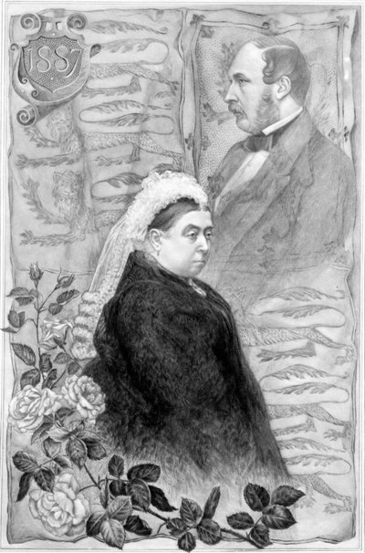 Złoty Jubileusz Królowej Wiktorii, 1887 (bw grawerowanie) autorstwa English School