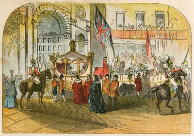 Pierwsza wizyta królowej Wiktorii w mieście (9 listopada 1837) autorstwa English School
