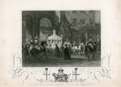 Pierwsza wizyta królowej Wiktorii w City of London, 9 listopada 1837 r autorstwa English School