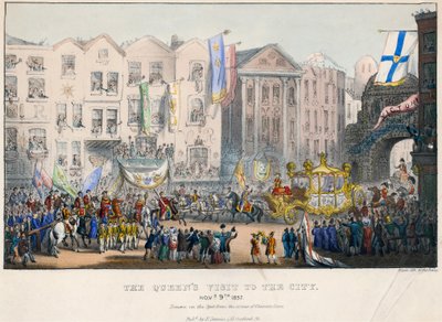 Pierwsza wizyta królowej Wiktorii w City of London, 9 listopada 1837 r autorstwa English School