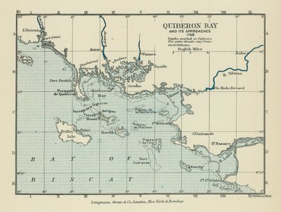 Zatoka Quiberon i jej podejścia (kolorowa litografia) autorstwa English School