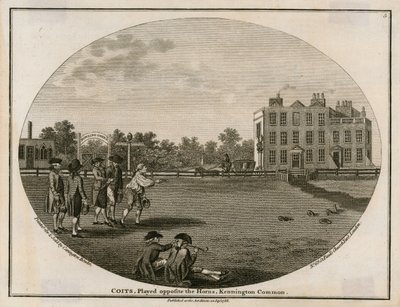 Quoits w 1788, grany u boku Horns, Kennington Common autorstwa English School