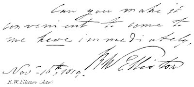 R W Elliston (aktor) autorstwa English School