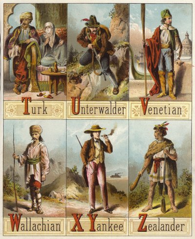 Rasy Świata (chromolitho) autorstwa English School