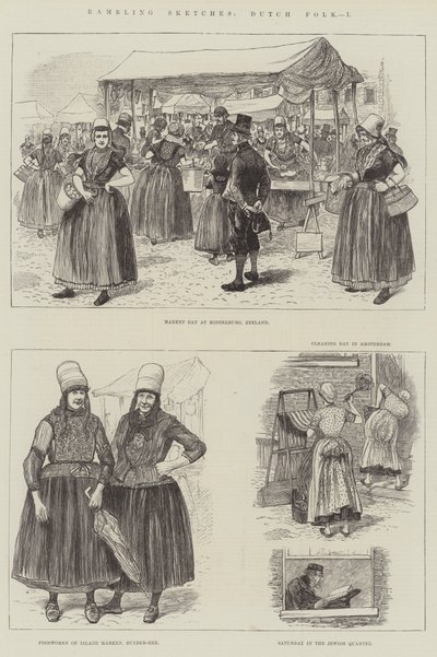 Wędrujące szkice, holenderski folk (grafika) autorstwa English School