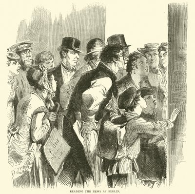 Czytanie wiadomości w Berlinie, listopad 1870 autorstwa English School
