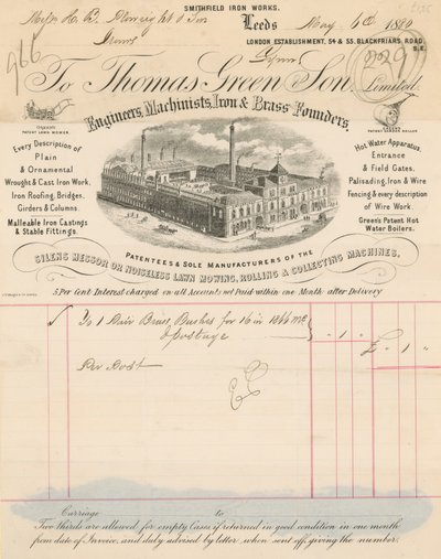 Rachunek za Thomas Green & Son Limited autorstwa English School