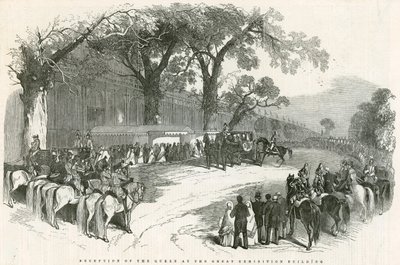Przyjęcie królowej w gmachu Wielkiej Wystawy, Wielka Wystawa, 1851 autorstwa English School