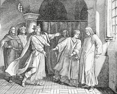 Pojednanie Ludwika IV, króla Rzymian, z Fryderykiem Pięknym, królem Niemiec w 1325, 1882 autorstwa English School