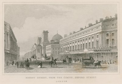 Regent Street, z The Circus, Oxford Street, Londyn autorstwa English School