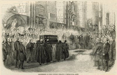 Pochówku John Hunters szczątki w Westminster Abbey autorstwa English School