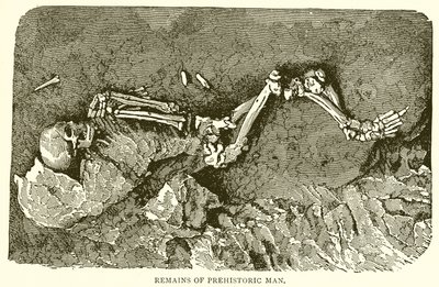 Pozostałości prehistorycznego człowieka autorstwa English School