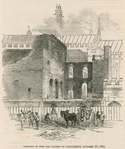 Pozostałości dawnych gmachów parlamentu, 27 października 1851 r. autorstwa English School