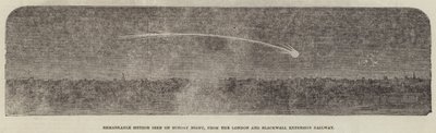 Niezwykły Meteor widziany w niedzielną noc, z London and Blackwall Extension Railway (grawerowanie) autorstwa English School