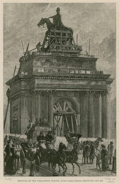 Usunięcie posągu Wellingtona, Hyde Park Corner autorstwa English School