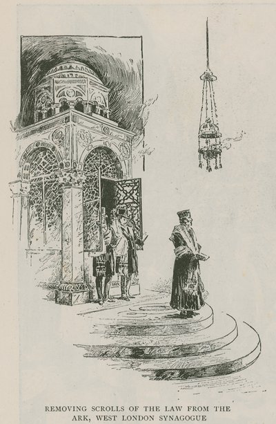 Usuwanie Zwojów Prawa z Arki, Synagoga w Zachodnim Londynie autorstwa English School