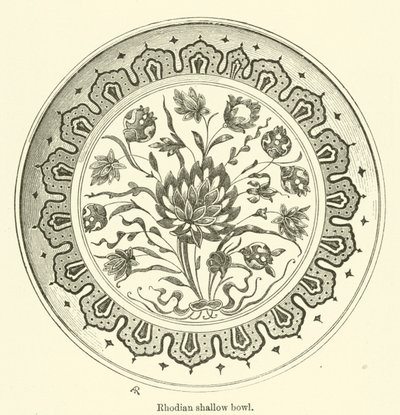 Płytka miska rodyjska (grawerunek) autorstwa English School