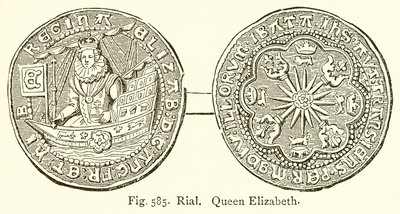 Rial. Królowa Elżbieta autorstwa English School