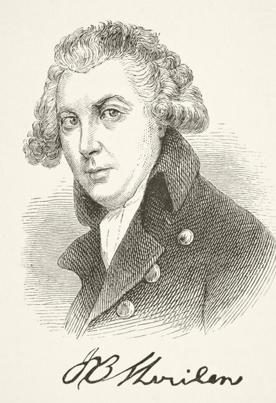 Richard Brinsley Sheridan, z „The National and Domestic History of England” Williama Hickmana Smitha Aubreya (1858-1916), wydana w Londynie, ok. 1890 r. autorstwa English School