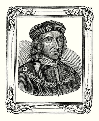 Ryszard III urodził się w 1450, koronowany w 1483, zabity w 1485 (ryty) autorstwa English School