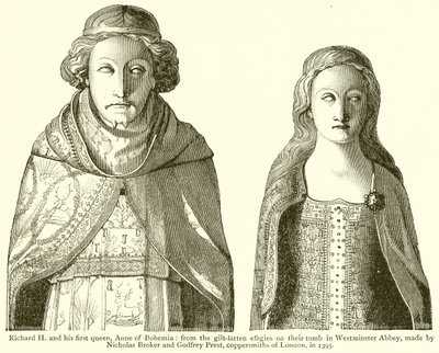Ryszard II i jego pierwsza królowa Anna Czeska autorstwa English School