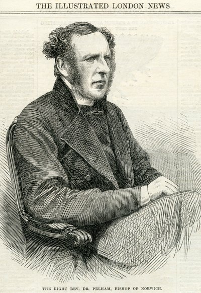 Prawy ks dr Pelham, biskup Norwich z The Illustrated London News 14 października 1865 r autorstwa English School