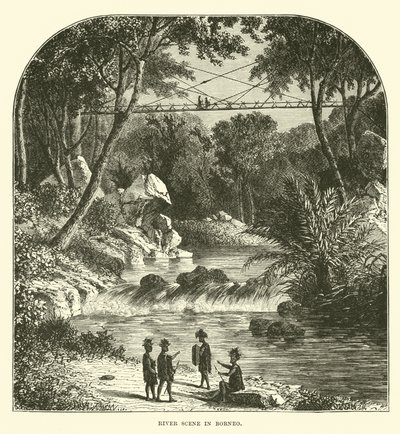 Scena rzeczna na Borneo autorstwa English School