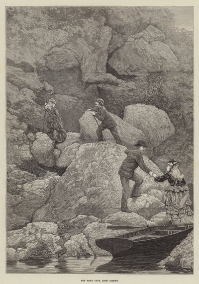 Jaskinia Roba Roya, Loch Lomond (grawerowanie) autorstwa English School
