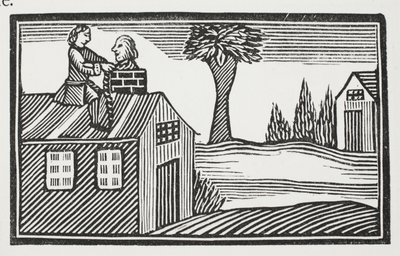 Okradanie domu z bekonu, ilustracja z książki Rozdz. XVIII wieku autorstwa Johna Ashtona, wyd. 1882 autorstwa English School