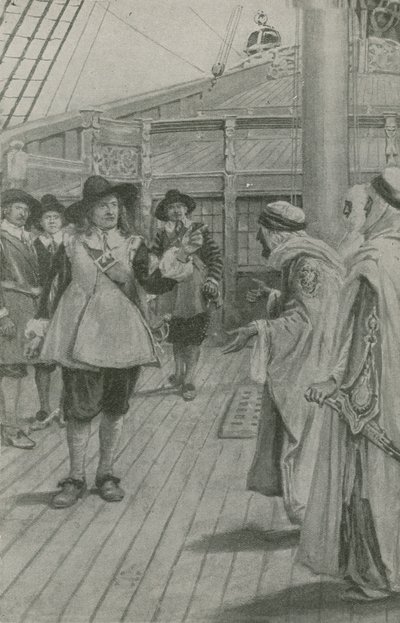 Robert Blake odbiera kapitulację wodzów Corsair autorstwa English School