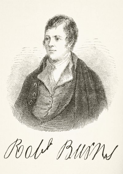 Robert Burns, z książki „The National and Domestic History of England” Williama Hickmana Smitha Aubreya (1858-1916) opublikowanej w Londynie ok. 1890 r. autorstwa English School