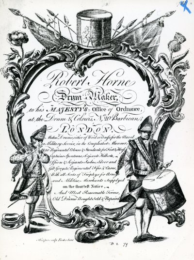 Robert Horne, twórca bębnów (grawerunek) autorstwa English School