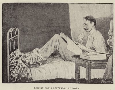 Robert Louis Stevenson w pracy autorstwa English School