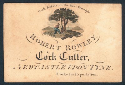 Robert Rowley, korkociąg, karta handlowa autorstwa English School