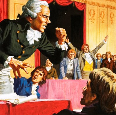 Robespierre przemawiający w imieniu głodujących Paryża autorstwa English School