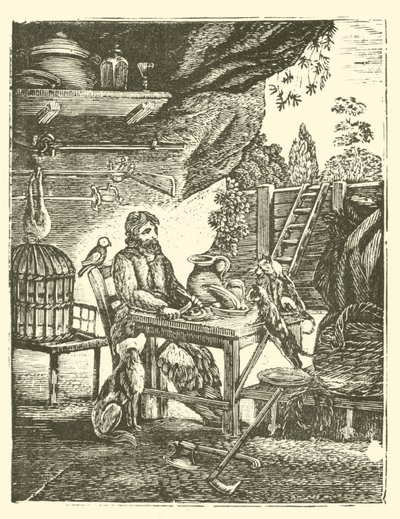 Robinson Crusoe (drzewryt) autorstwa English School