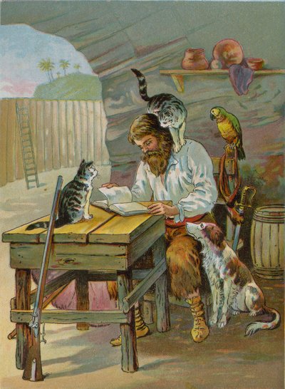 Robinson Crusoe w domu na zamku autorstwa English School