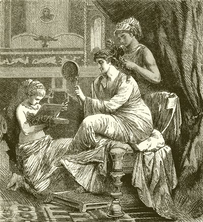 Rzymska dama w swojej toalecie autorstwa English School