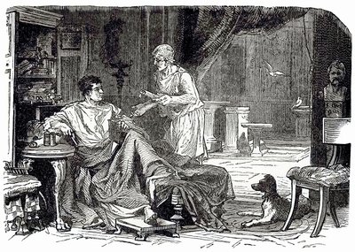 Studium rzymskie, ilustracja z Cassells Illustrated Universal History autorstwa Edwarda Olliera, opublikowana w 1890 r. (obraz ulepszony cyfrowo) autorstwa English School