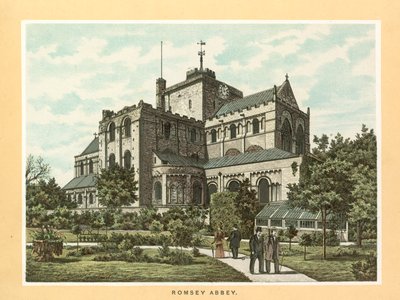 Opactwo Romsey (kolorowa litografia) autorstwa English School