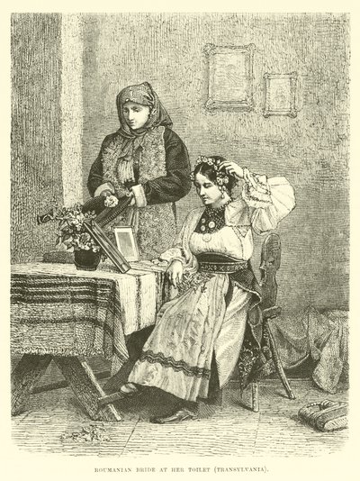 Rumuńska panna młoda w swojej toalecie, Transylwania autorstwa English School