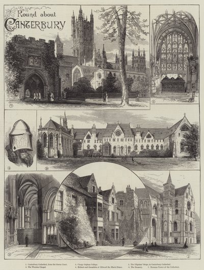 Wokół Canterbury (grawerowanie) autorstwa English School