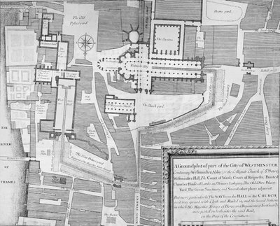 Trasa procesji koronacyjnej Jakuba II z Westminster Hall do Westminster Abbey autorstwa English School