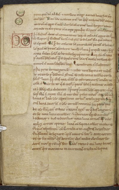 Królewski 13. A.XI, f.55vMarginalne rysunki Słońca i Księżyca.De temporum ratione.Bede Czcigodny Mscellania dzieł z dziedziny komputusa i astronomii.XI wiek-XII wiek autorstwa English School