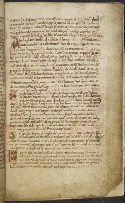 Royal 13. A.XI, f.5 Rysunki początkowe i marginalne, Computus, Helperic of Auxerre (welum); autorstwa English School