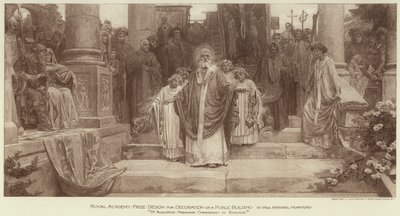 Nagroda Royal Academy Award za dekorację budynku publicznego, „St Augustine głoszenie chrześcijaństwa w Anglii” (rycina) autorstwa English School