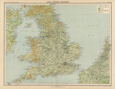 Atlas Królewski, ok. 1900: Cechy powierzchni terenu (kolor lito) autorstwa English School