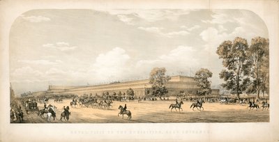 Królewska wizyta na Wielkiej Wystawie 1851, wejście wschodnie autorstwa English School
