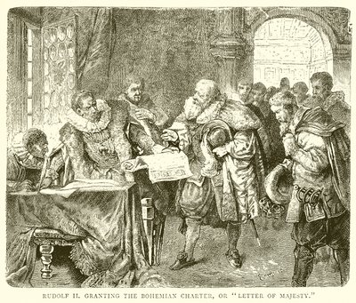 Rudolf II nadający Czeski Karty, czyli List Królewskiej Mości autorstwa English School