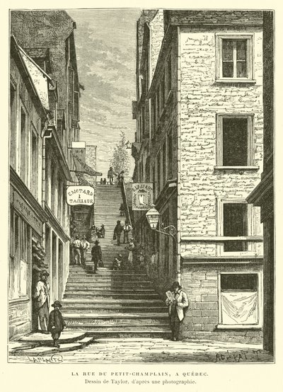 Rue du Petit-Champlain, Quebec City, Kanada autorstwa English School